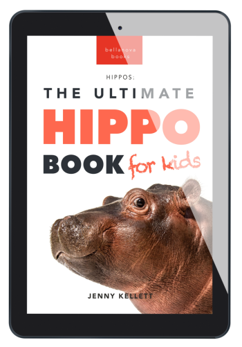 eBook cover of The Ultimate Hippo Book for Kids with high-quality hippo photography for kids.