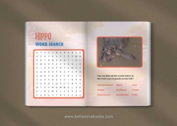 hippo book for kids word search puzzle