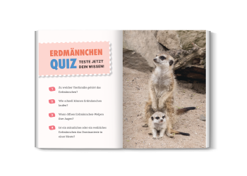 Beispielseite mit Quiz und Rätsel aus dem Erdmännchen-Buch