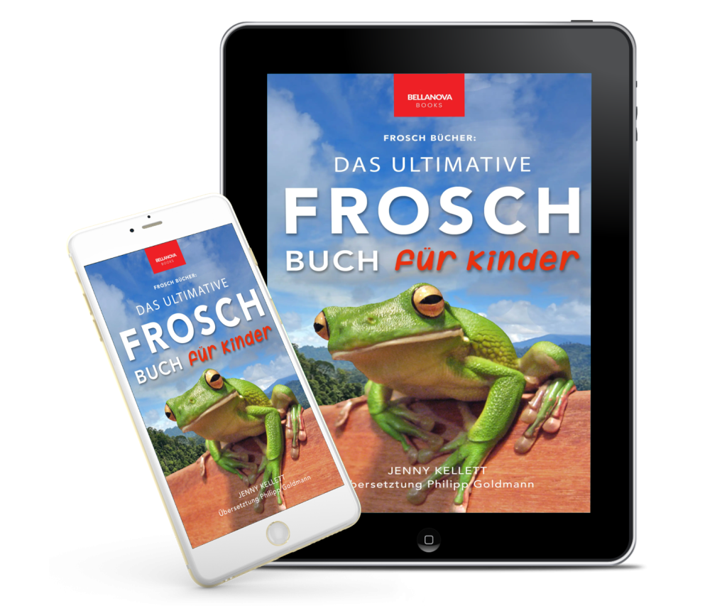 Tablet-Mockup mit dem Cover des Froschbuchs