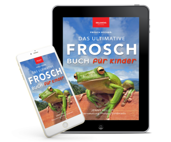 Tablet-Mockup mit dem Cover des Froschbuchs