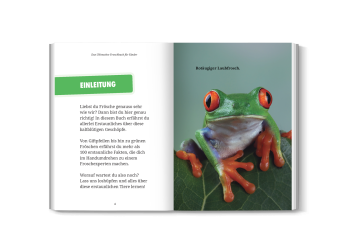 Doppelseite mit spannenden Frosch-Fakten und Bildern