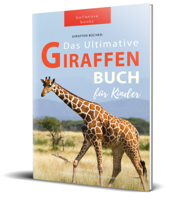 Cover von „Das Ultimative Giraffen-Buch für Kinder“ mit lebendiger Giraffen-Illustration