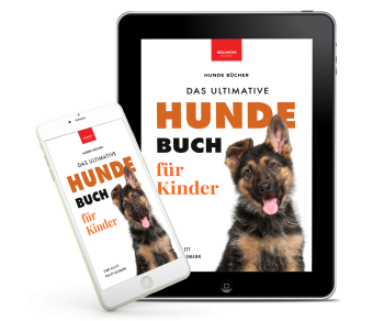 Cover von „Das Ultimative Hunde-Buch für Kinder“ mit fröhlichem Hundemotiv