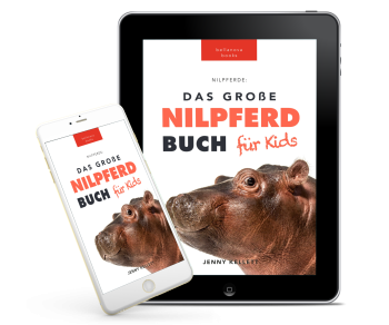Tablet-Mockup mit Nilpferdbuch-Cover