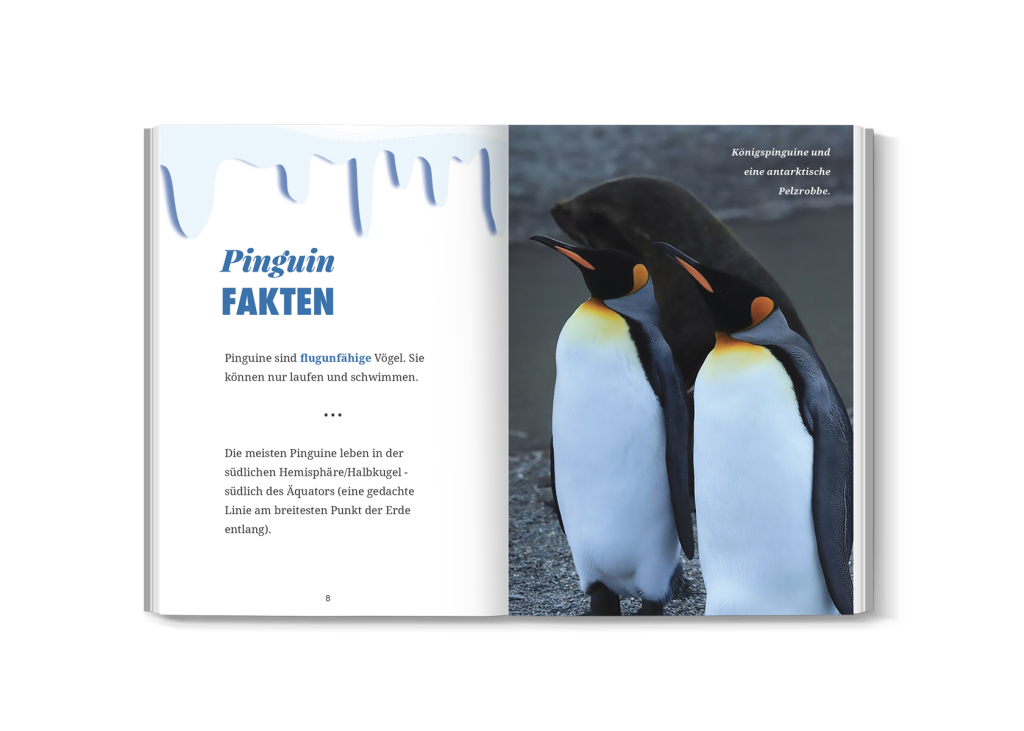 Lustiges Pinguin-Foto aus dem Buch