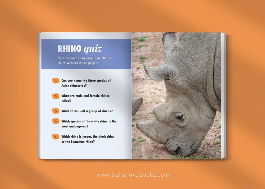rhino book for kids with quiz