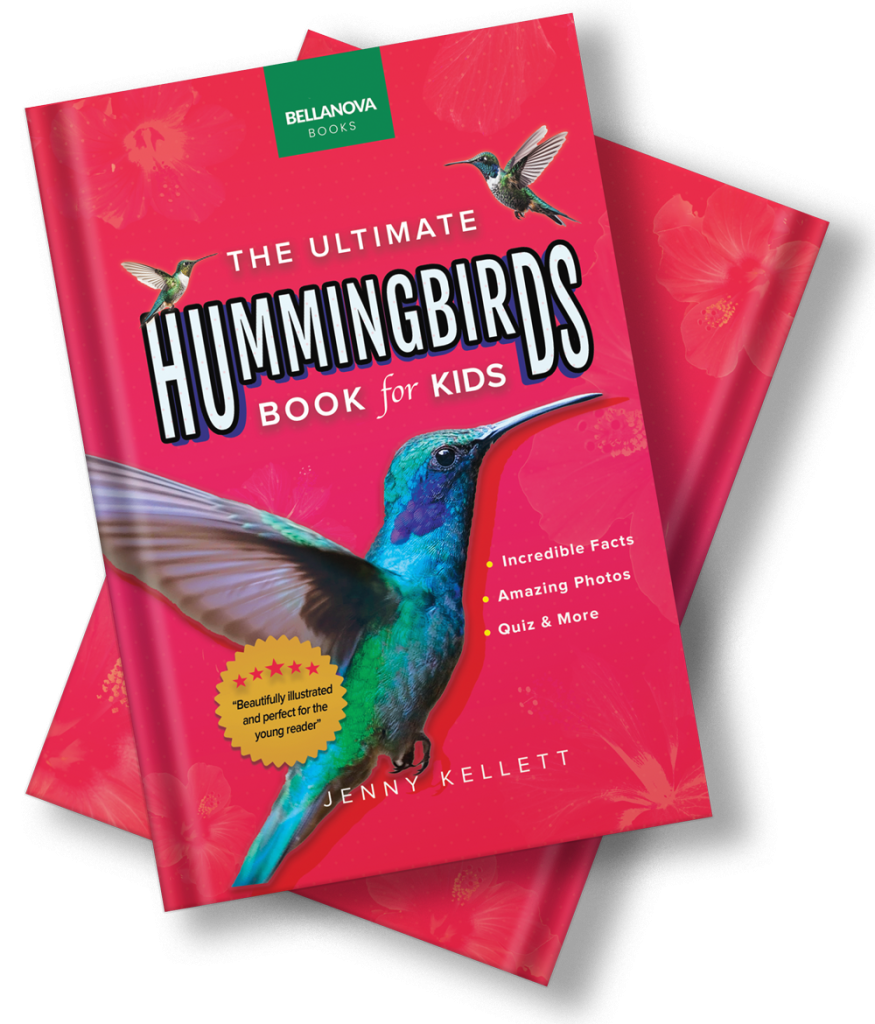 The Ultimate Hummingbird Book for Kids paperback cover featuring colorful hummingbird photography for ages 9+.