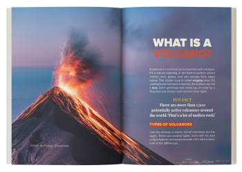 volcano book for kids interior mockup