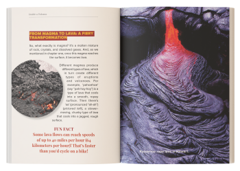 volcano book for kids interior mockup