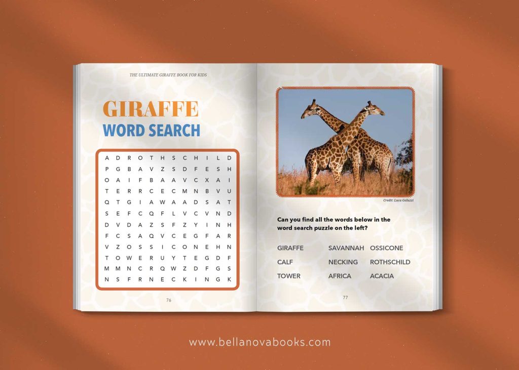 giraffe word search puzzle