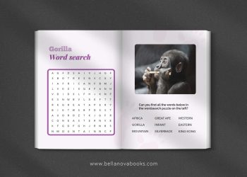 gorilla book for kids interior view of word search