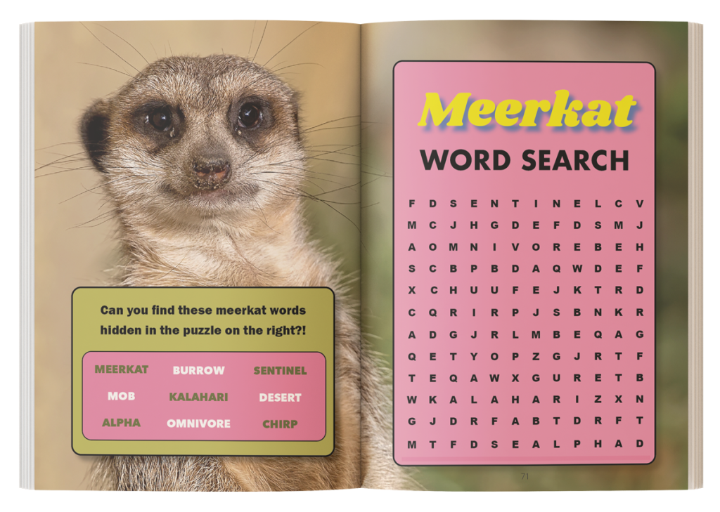 meerkat word search puzzle in the ultimate meerkat book