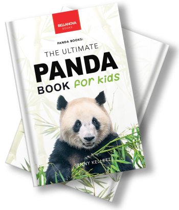 Paperback cover of The Ultimate Panda Book for Kids – giant panda eating bamboo