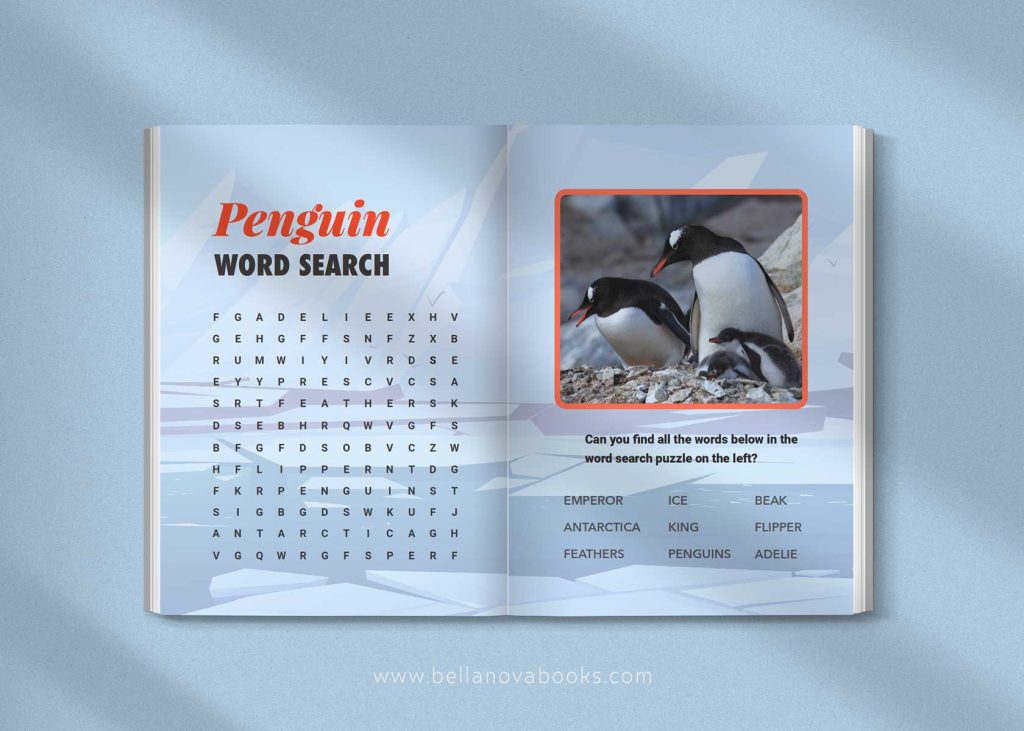 penguin word search activity