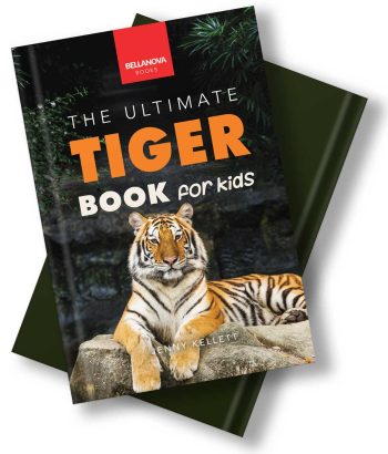 Paperback cover of The Ultimate Tiger Book for Kids – tiger resting